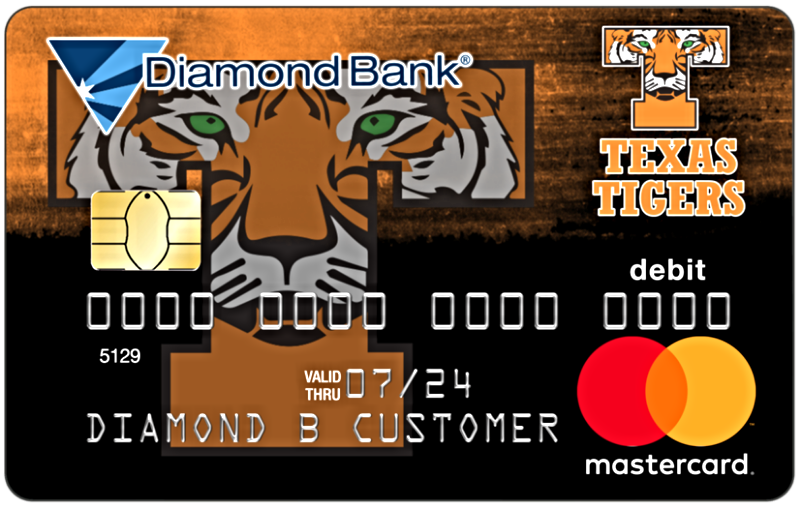 texas high tigers mascot debit card